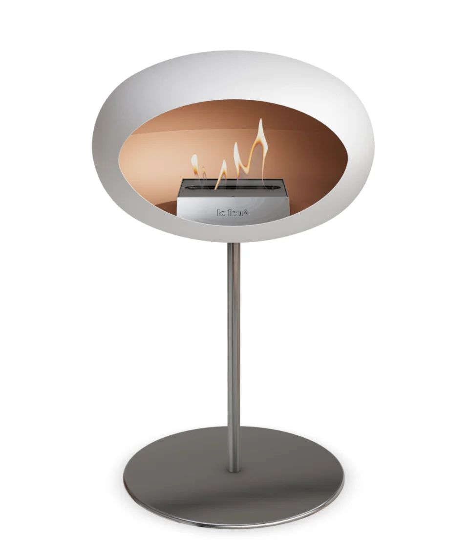 Small fireplace with modern lines